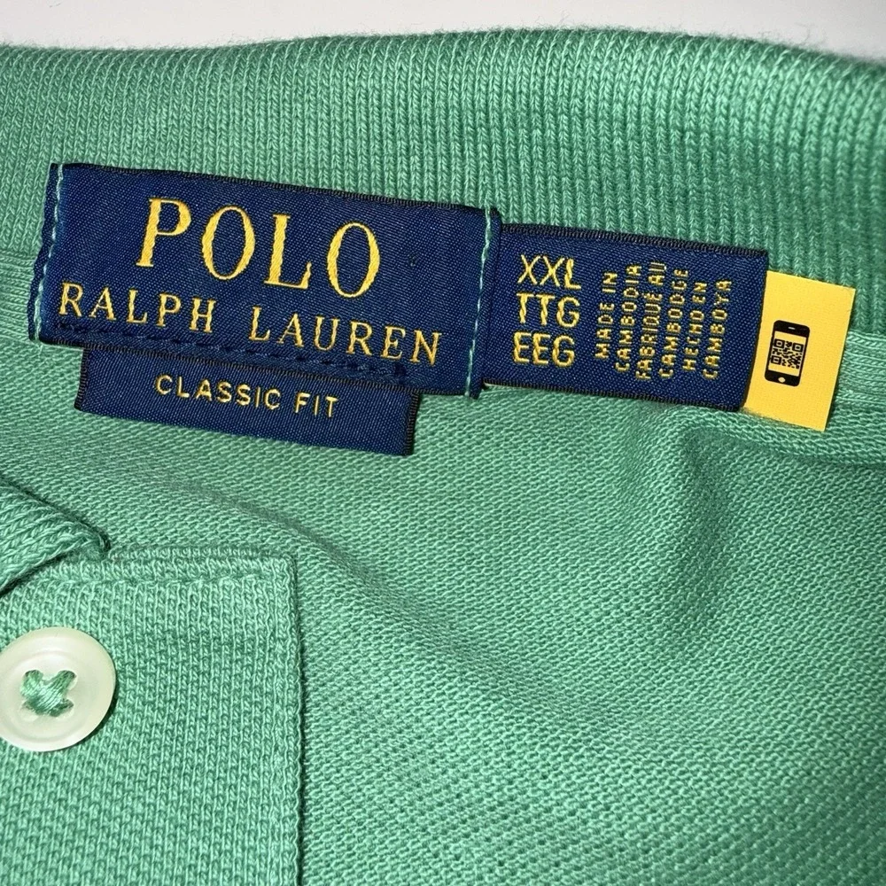 Polo Ralph Lauren Shirt Mens XXL Green Pony Classic Casual Preppy Short Sleeve
